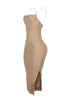Gemma Rhinestone Mesh Ruched Dress